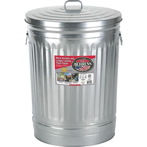 metal garbage containers with lids